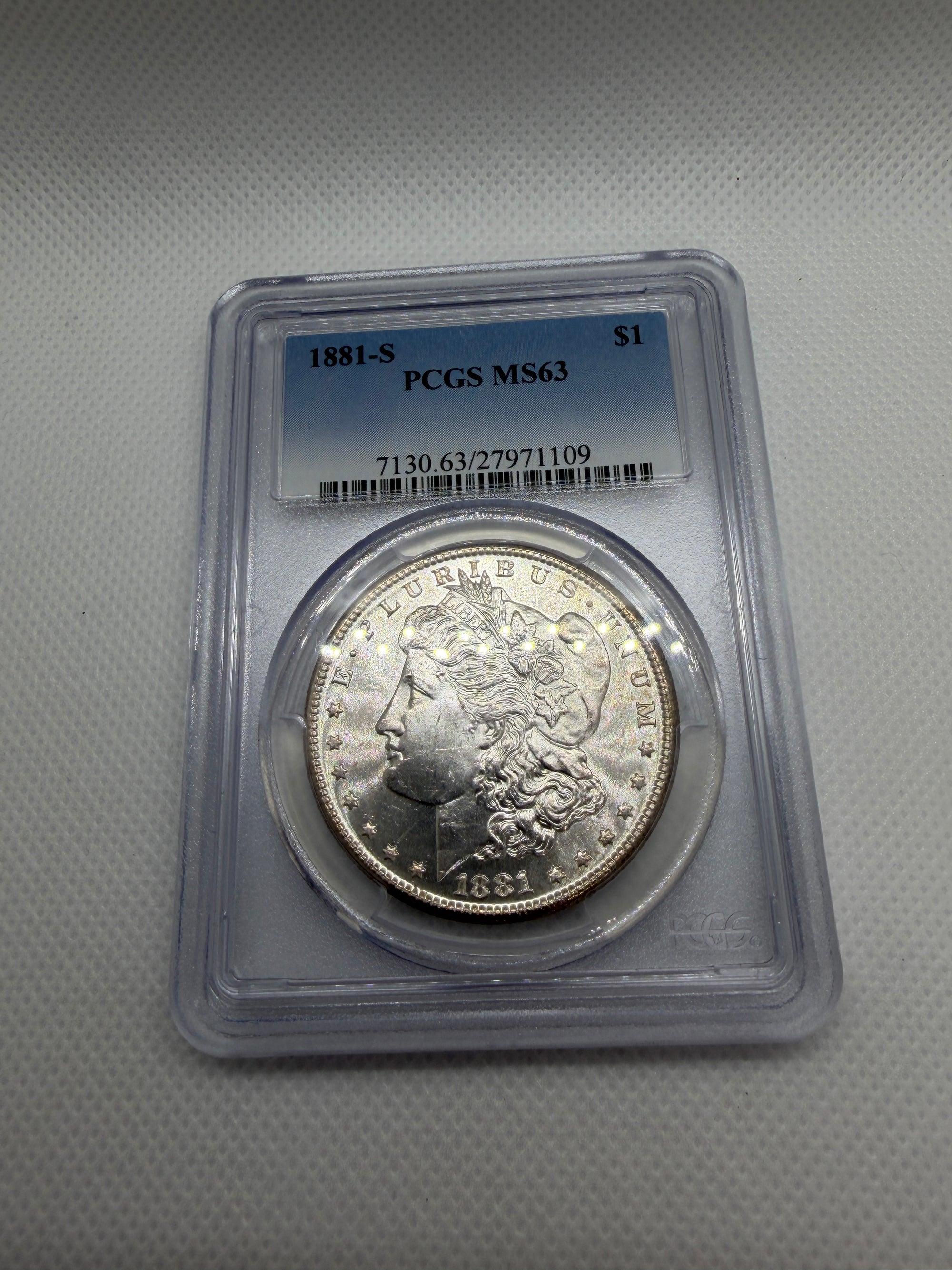 1881-S Morgan Silver Dollar – PCGS MS63 | San Francisco Mint Classic