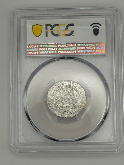 1198–1219 Armenia Tram Levon I – PCGS MS62 | Medieval Cilician Silver Coin