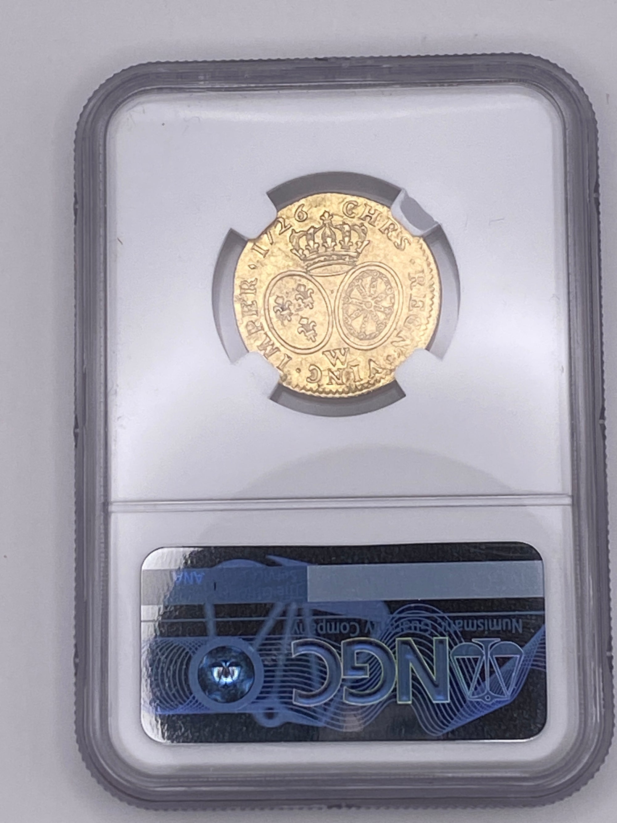Rare 1726 France Gold 1 Louis D'Or  1L'OR NGC AU Detail Gold Coin