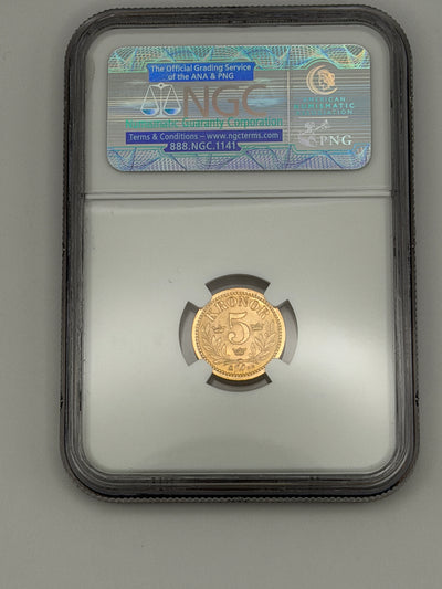 1901 EB Sweden 5 Kronor Gold Coin – NGC MS66 | Oscar II High Grade