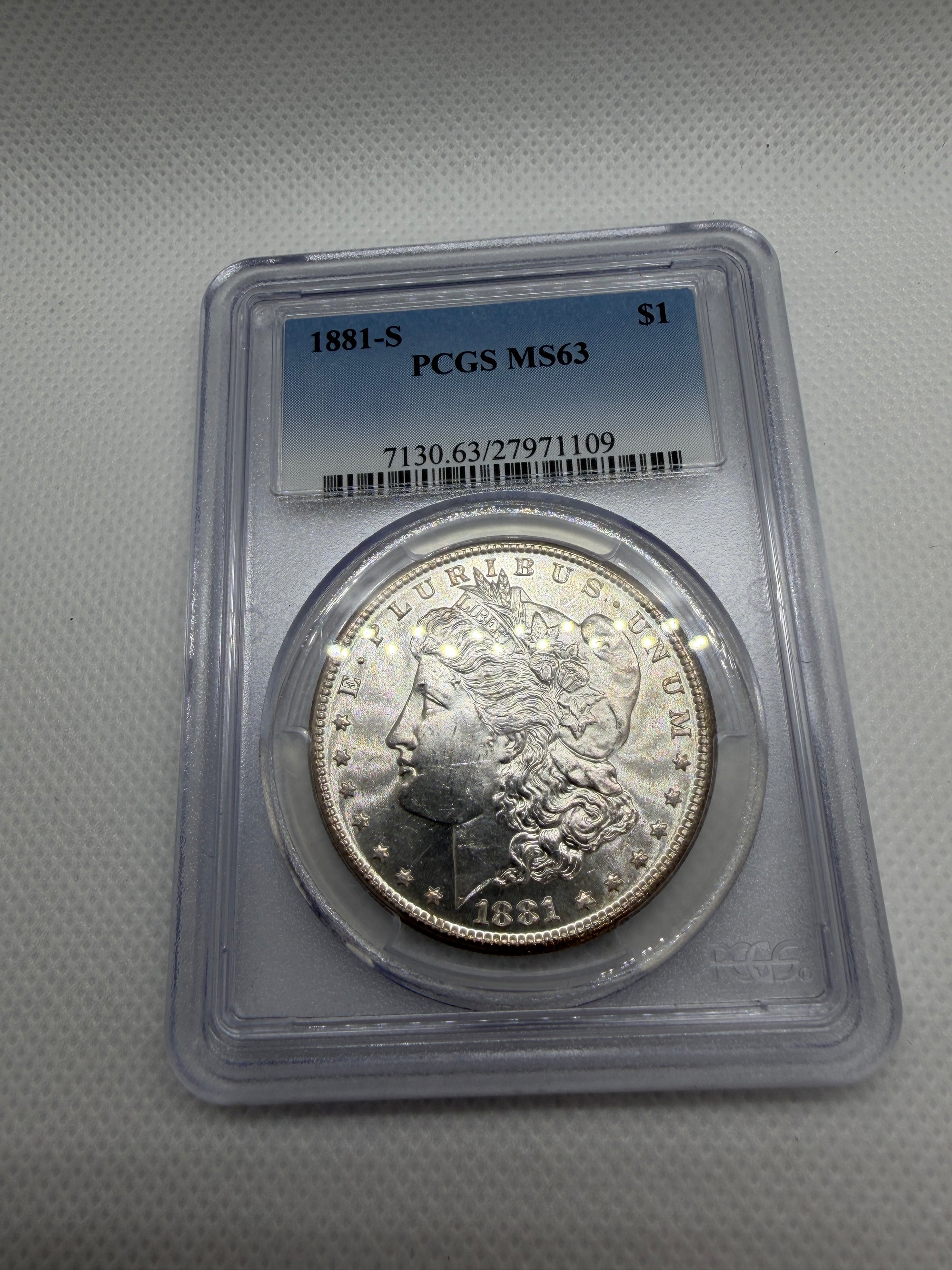 1881-S Morgan Silver Dollar – PCGS MS63 | San Francisco Mint Classic