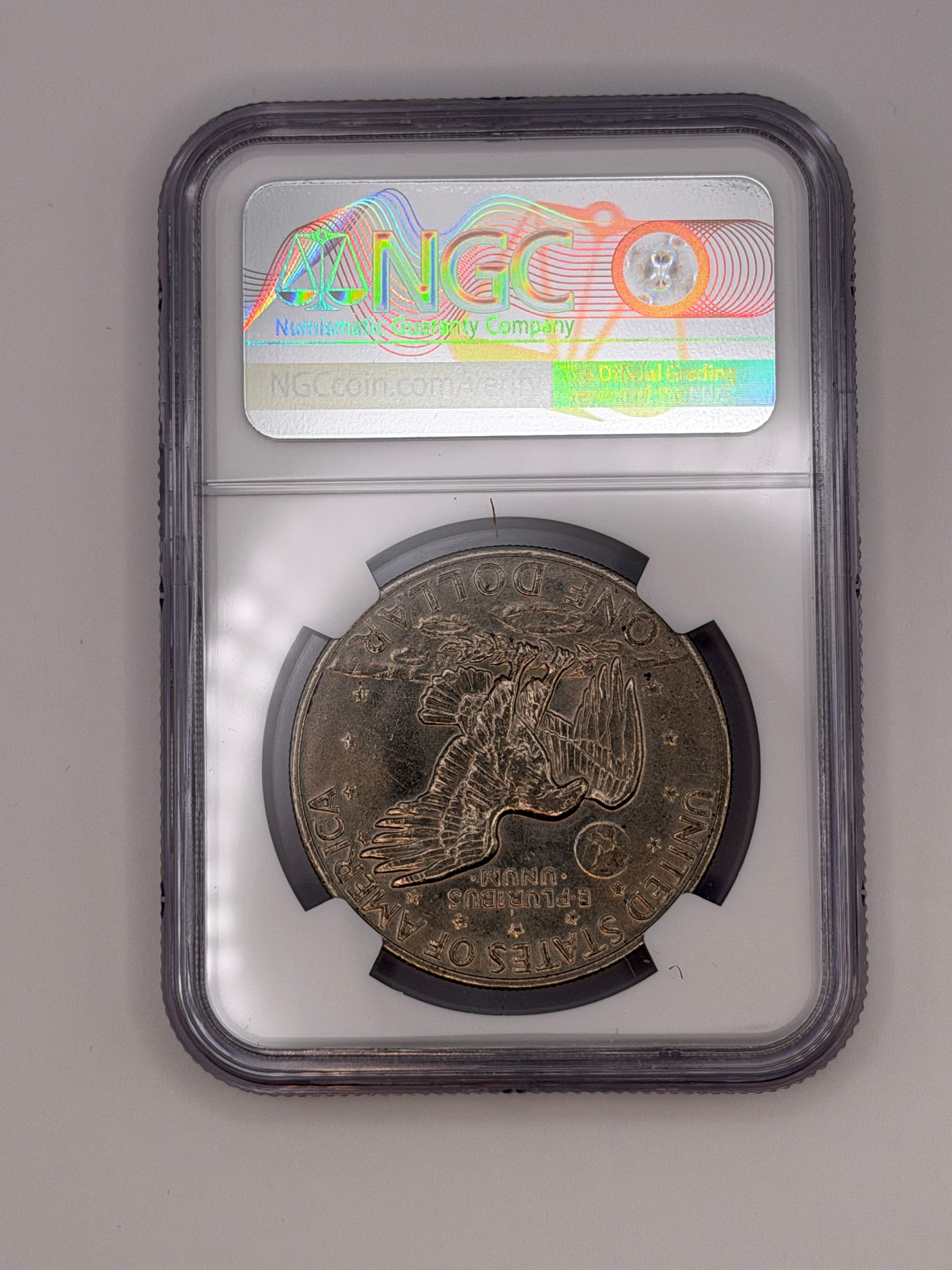 1972 Eisenhower Dollar Type 2 NGC MS63 – Scarce Reverse Variety Ike Dollar #750-005