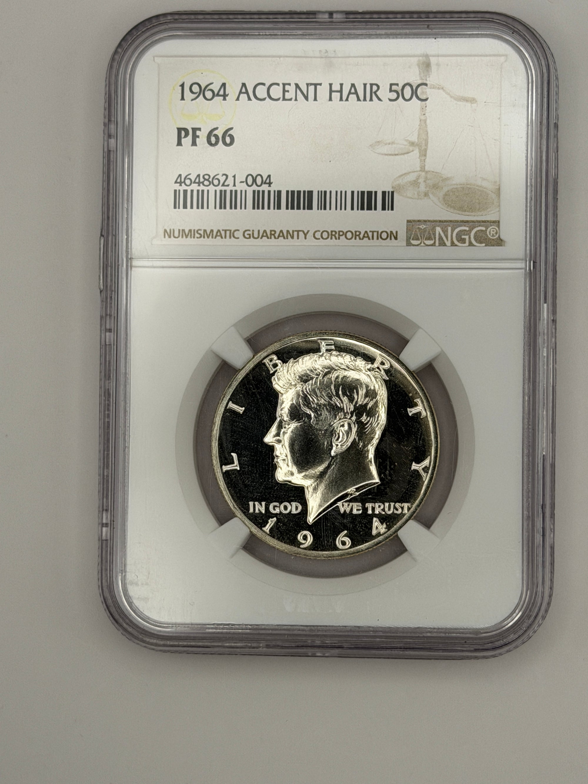 1964 Kennedy Half Dollar Accent Hair – NGC PF66 | Early Proof Variety Silver