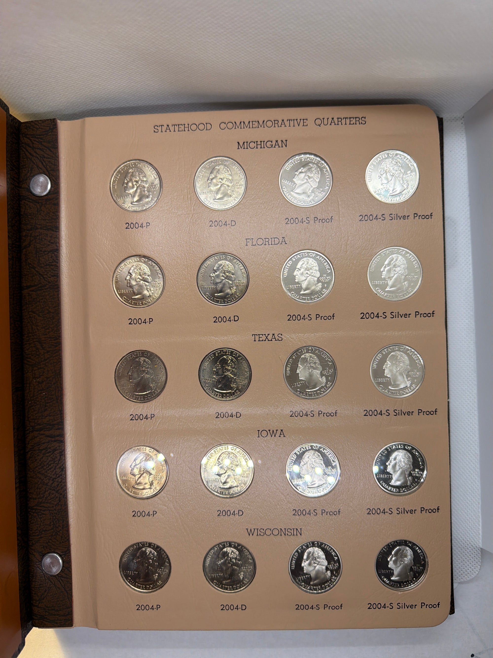 1999–2008 Full Silver State Quarter Set – 200 BU PDSS Coins in Two Dansco Albums | 50 Silver Coins Included