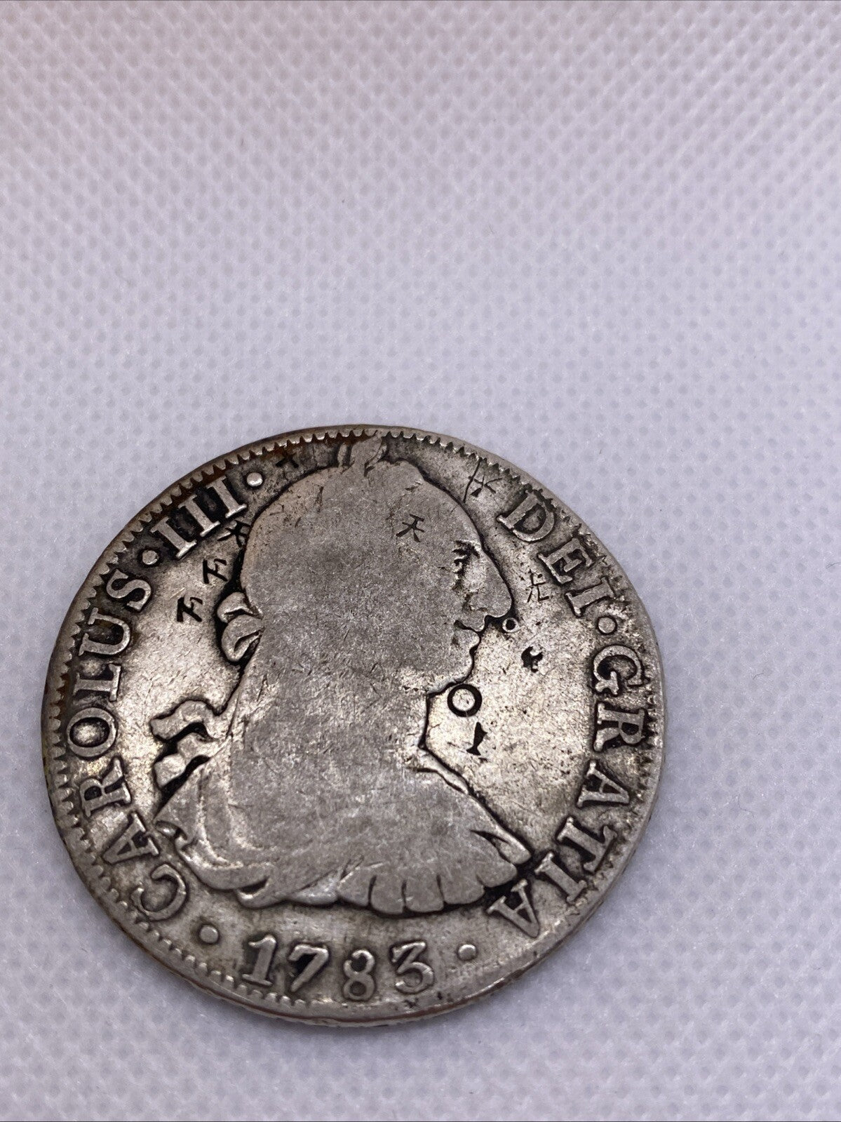 1783 Mexico Silver 8 Reales China Chopmarks Beautiful Silver Coin 2900-10