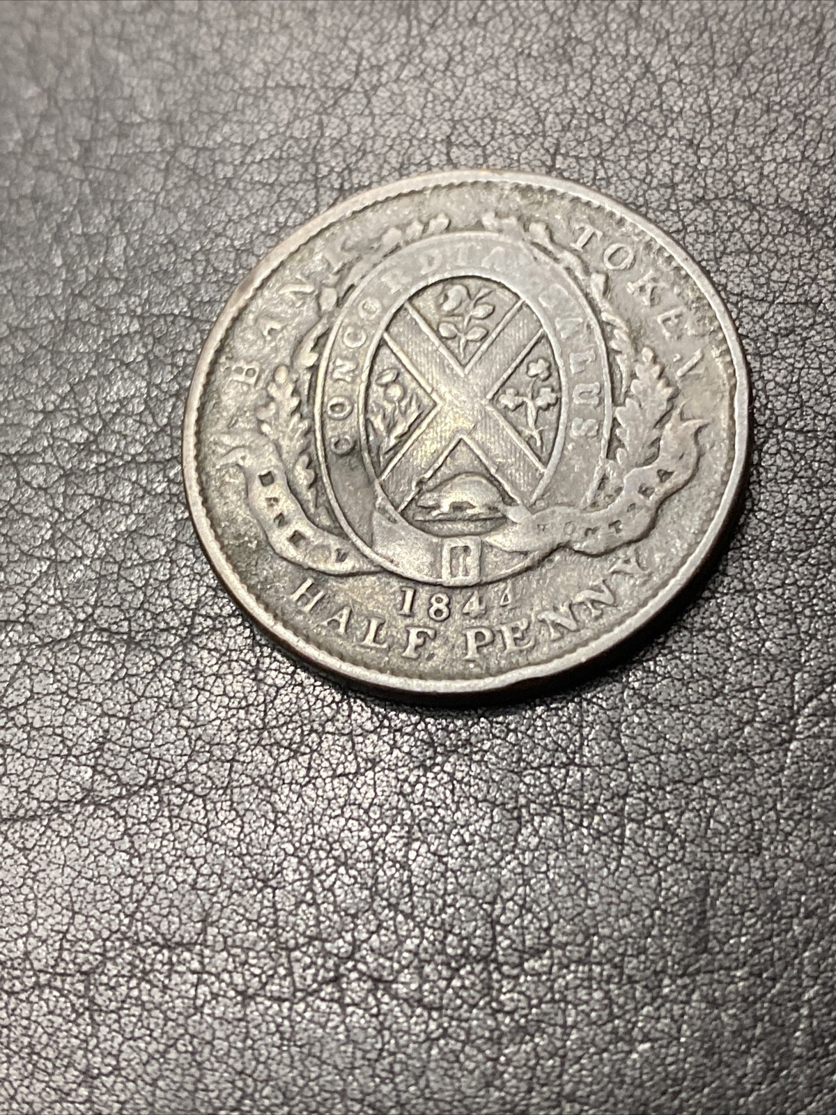1844 Bank Of Montreal Canada Half Penny Token