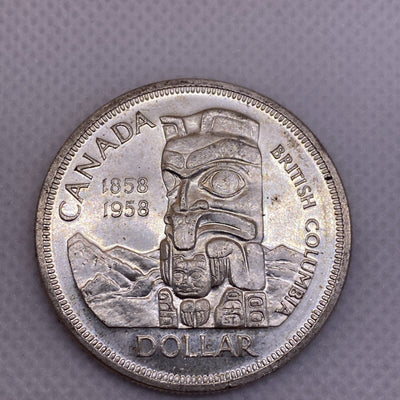 1958 CANADIAN SILVER DOLLAR BEAUTIFUL CANADA SILVER COIN #4700-10