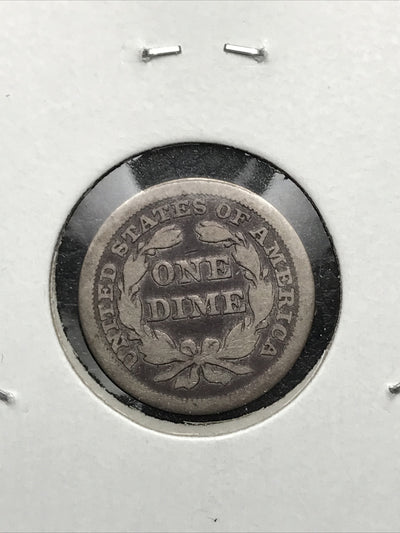 1853 Seated Liberty Dime 10 Cents Silver Coin Arrows X2-35