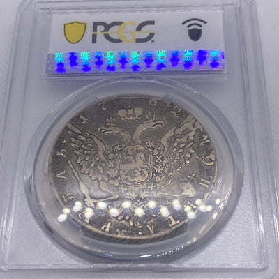 1762 SPB HK Rouble Silver Russian Coin Ruble PCGS GRADED VF30 RARE