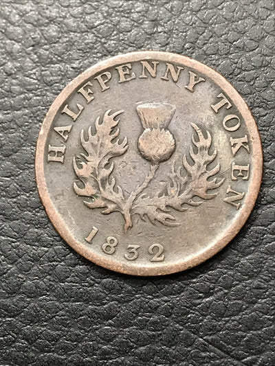 1832 Halfpenny Token Nova Scotia Canada George IV #1832-ETDT