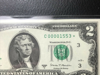 $2 Rare Uncirculated Low FOUR (4) Digits  ⭐️ STAR NOTE ⭐ 1553*