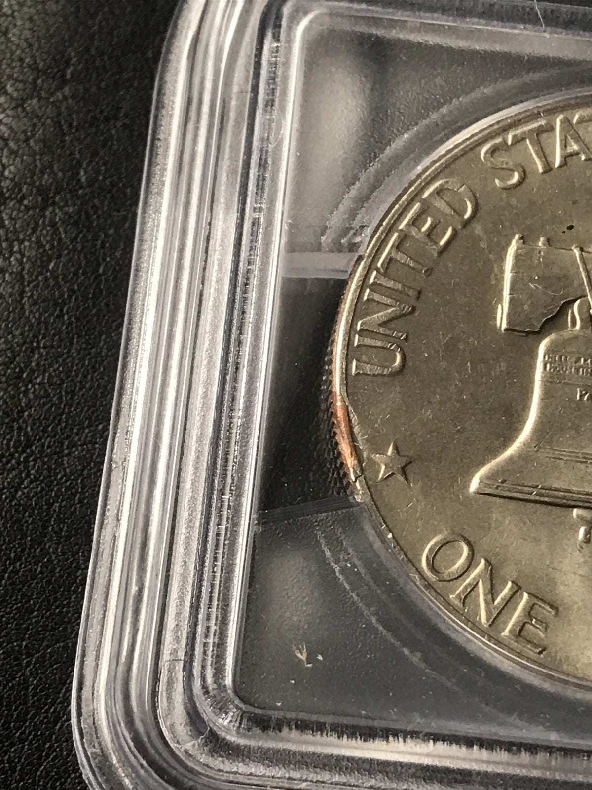 1976 D Ike Dollar $1 Rim Flaw Error ICG MS63 Mint Error