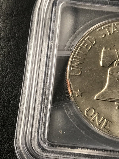 1976 D Ike Dollar $1 Rim Flaw Error ICG MS63 Mint Error