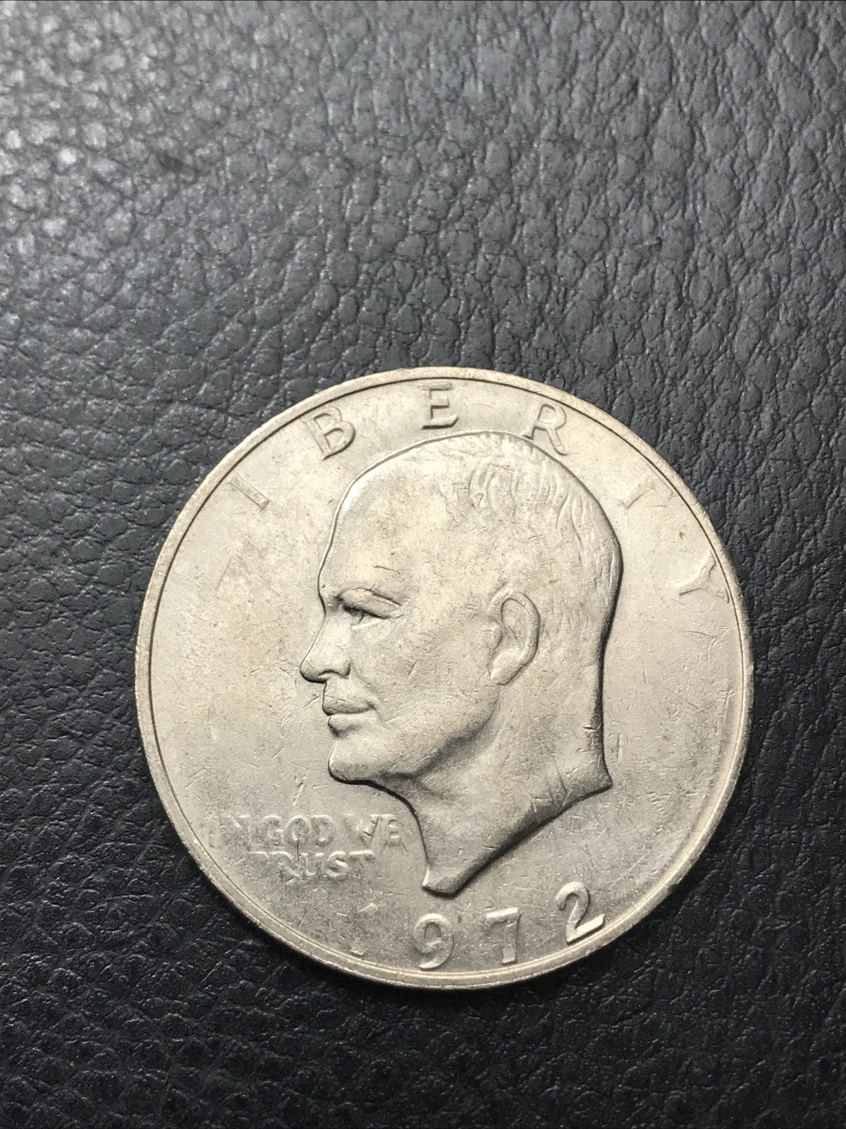 1972 Eisenhower Ike Dollar $1 Mint Error Obverse Struck Through