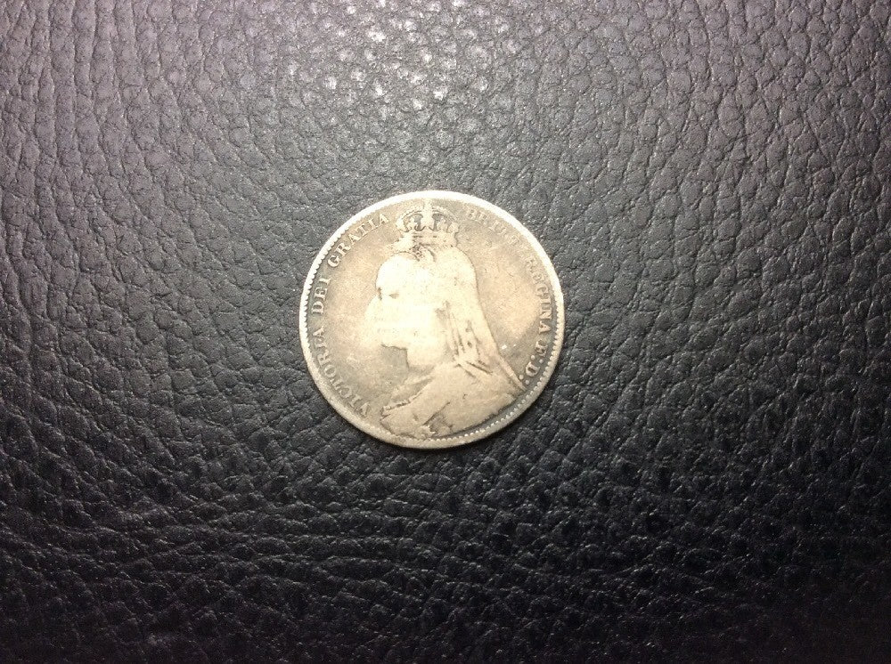 1890 Great Britain Victoria Dei Gratia Silver Coin RARE