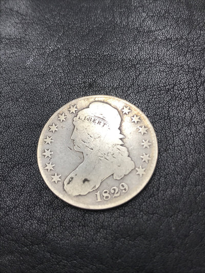 1829 Capped Bust Half Dollar 50C Silver Coin O-115 R-1 #E6851