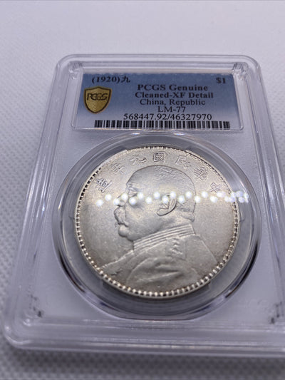 1920 Yr9 China Silver Fat Man Dollar (Yuan) L&M-77 PCGS XF Details Silver #7970