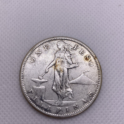 Philippines 1908S One Peso Large Silver Coin #9287-10
