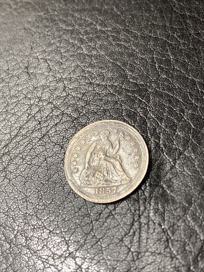 1857 P Seated Liberty Half Dime Great Coin Silver H10C