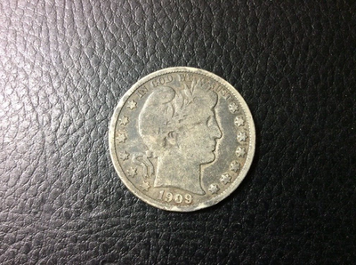 1909 S Barber Half Dollar 50c Fifty Cents Silver Coin Great Condition