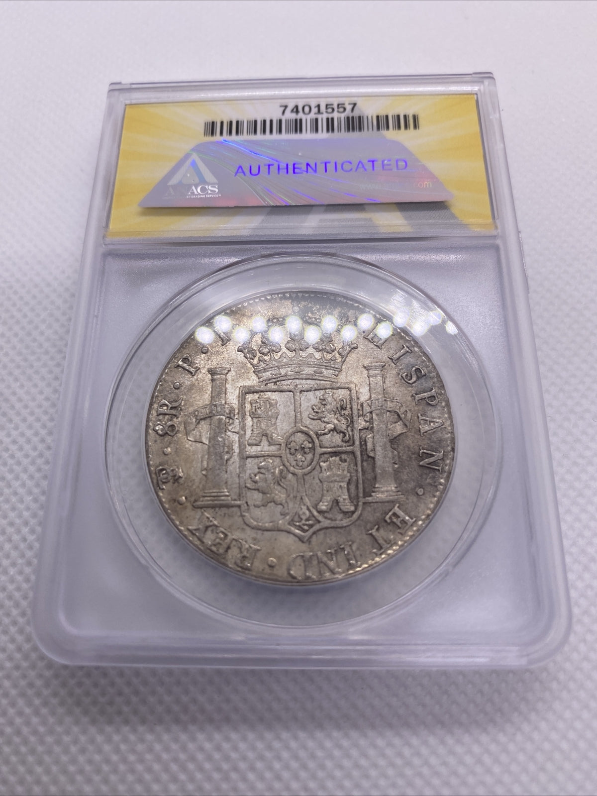 1818 PTS PJ Bolivia Silver 8R 8 Reales AU 55 Details Anacs Silver Potosi #557
