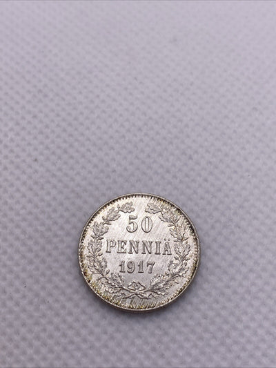 1917 S Finland 50 Pennia With Crown Grand Duchy #552-10