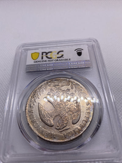 1882 MO MH 8 Reales Mexico Eagle Silver PCGS AU Details Beauty Toning RARE #7966