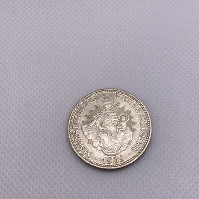 1939 2 Pengo Hungary Silver Coin Beautiful Silver Coin Uncirculated