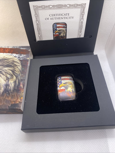 2024 Americana Bald Eagle 2oz Pure Silver Colorized Cast Bar .9999 Germania Mint