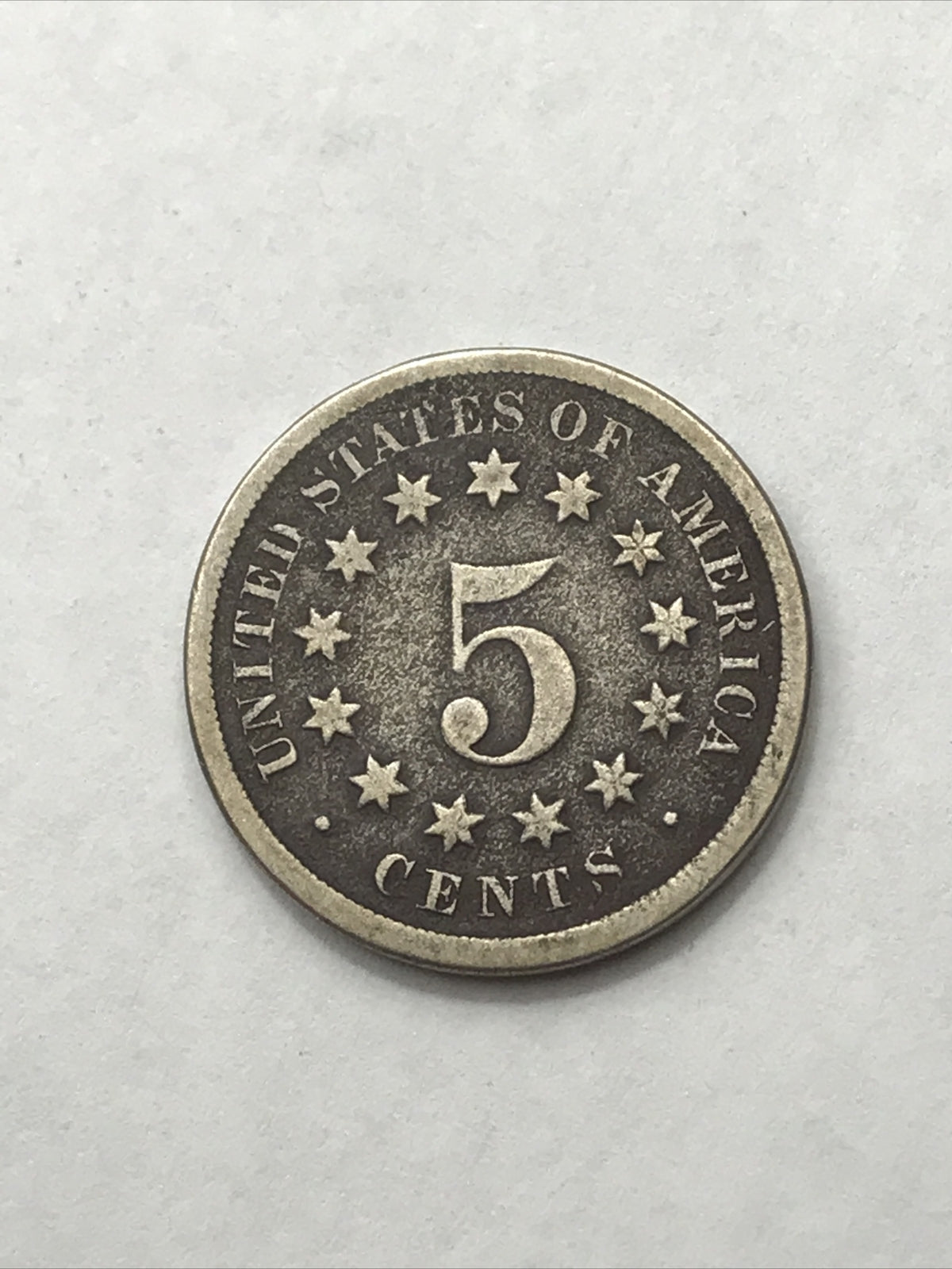 1868 Shield Nickel 5 Cents 5C Civil War Era Nickel US Coin