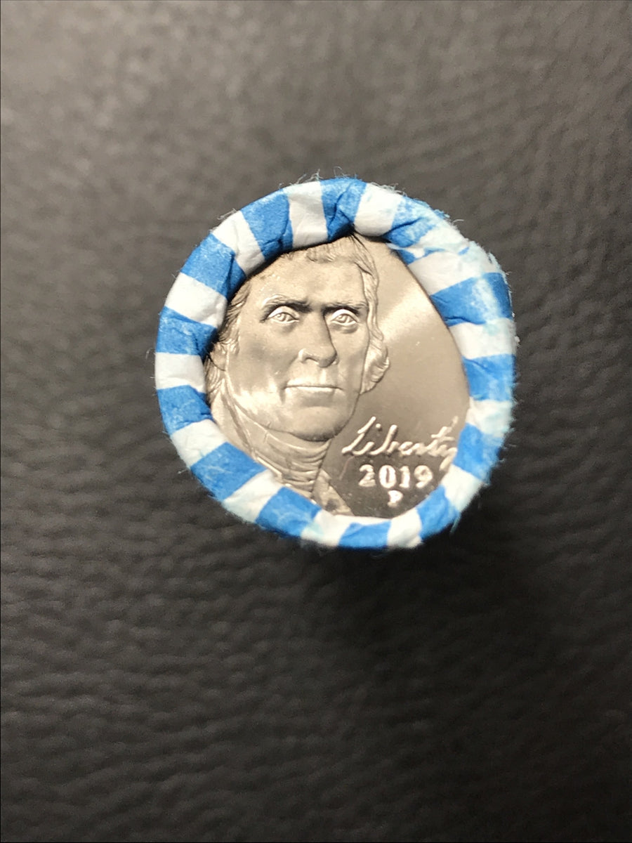 2019 P GEM BU JEFFERSON NICKEL ROLL BANK ROLL