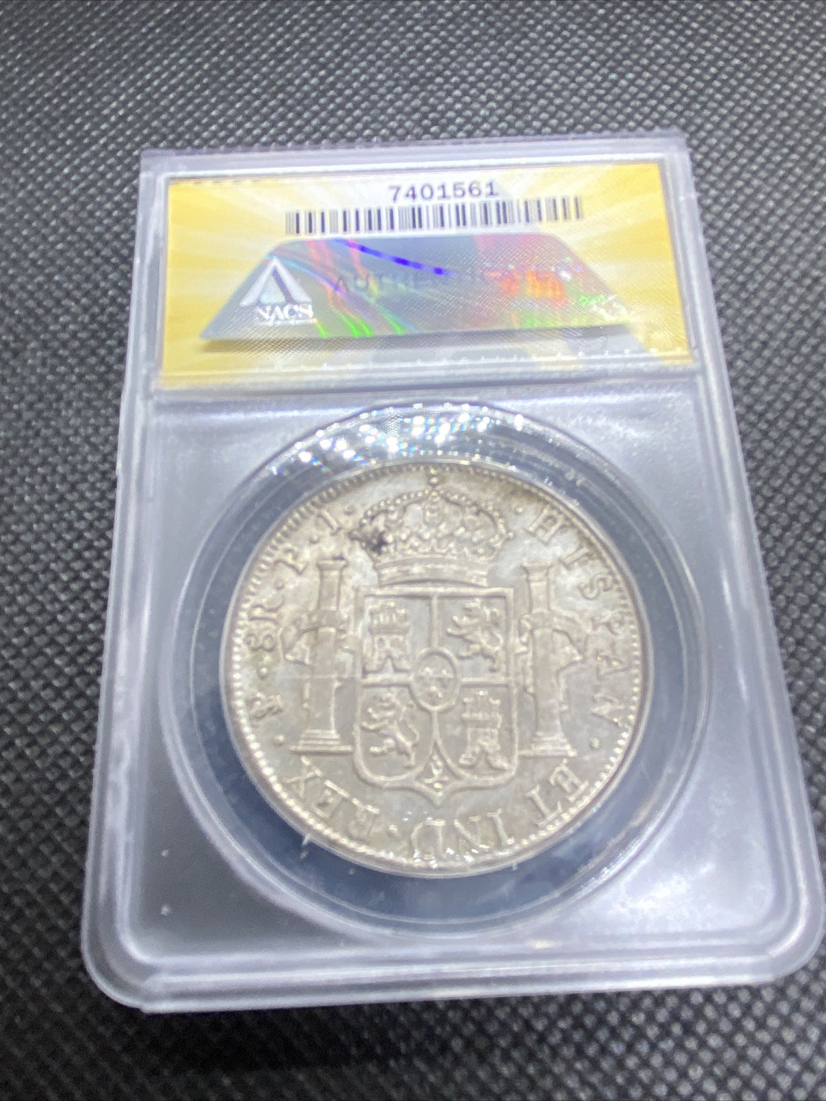 1819 PTS PJ Bolivia Silver 8R 8 Reales AU 55 Details Anacs Silver Potosi #561