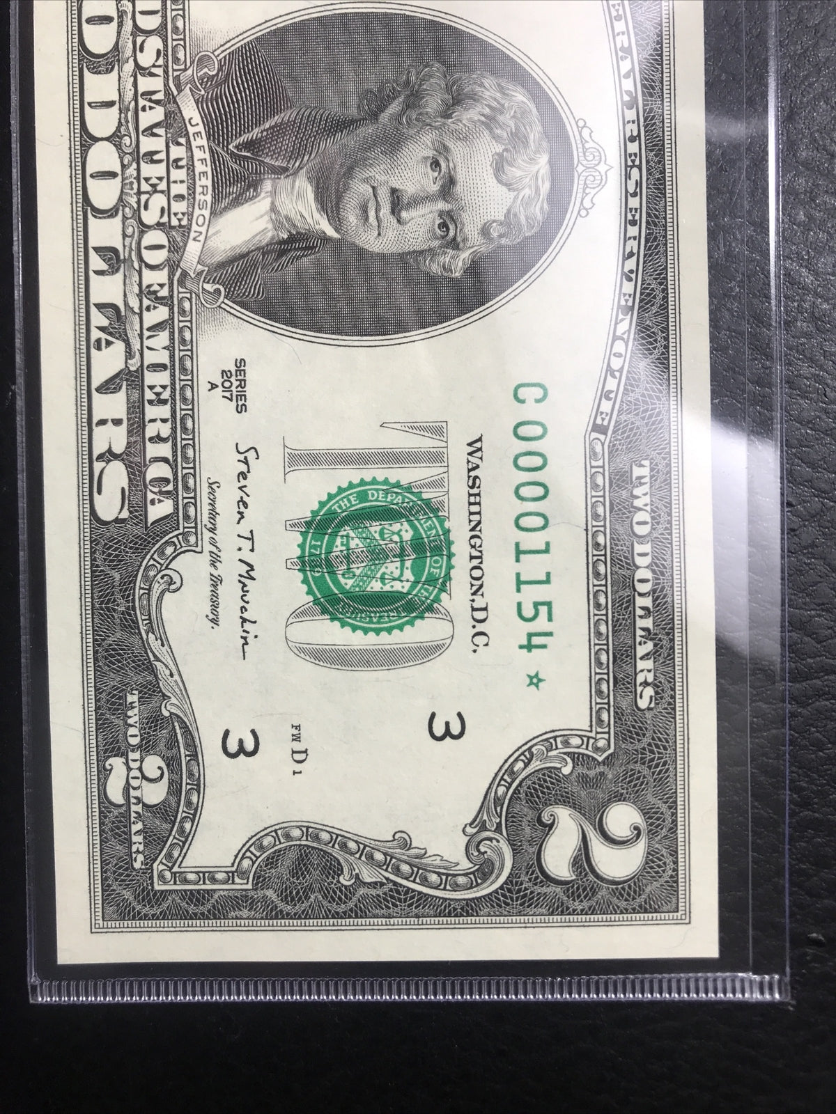 $2 Rare Uncirculated Low FOUR (4) Digits  ⭐️ STAR NOTE ⭐ 1154*