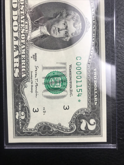 $2 Rare Uncirculated Low FOUR (4) Digits  ⭐️ STAR NOTE ⭐ 1154*