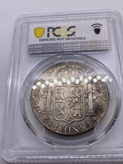 1818 PTS PJ Bolivia Silver 8R 8 Reales AU Details PCGS Silver Potosi #7958
