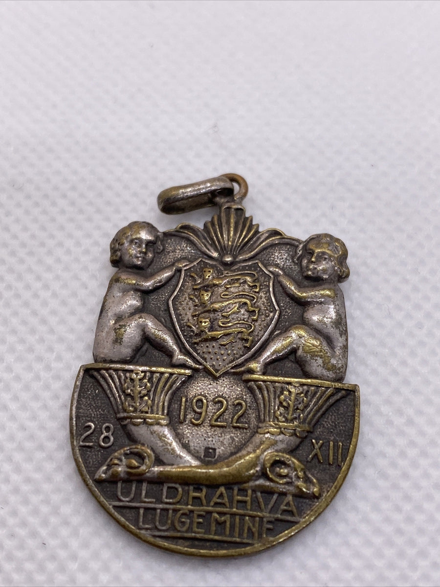 1922 Estonia Population Census Badge Medal With Engraving On The Back SEE