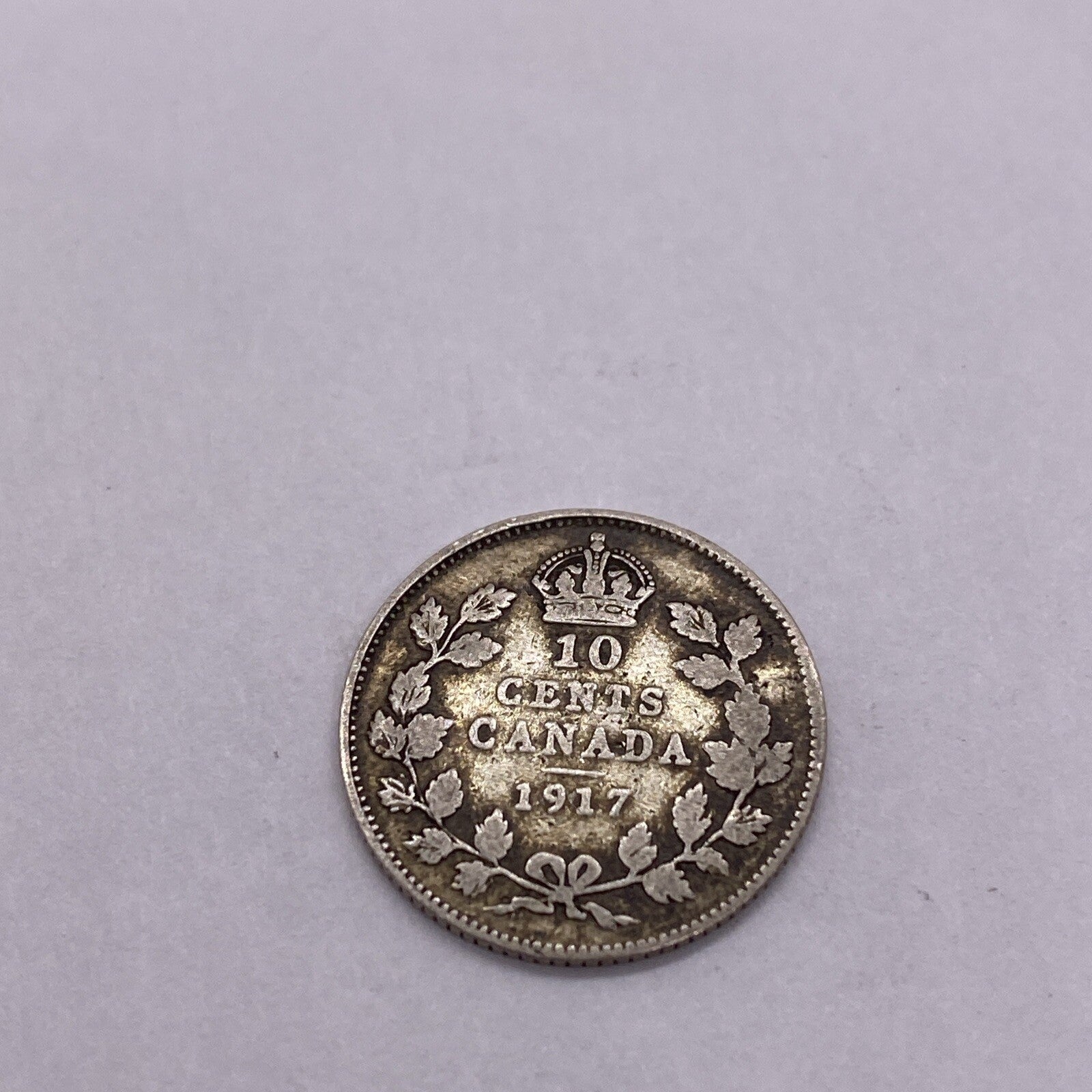 1917 Canada 10 Cent Dime Silver Coin George V  Silver Coin #1249-10