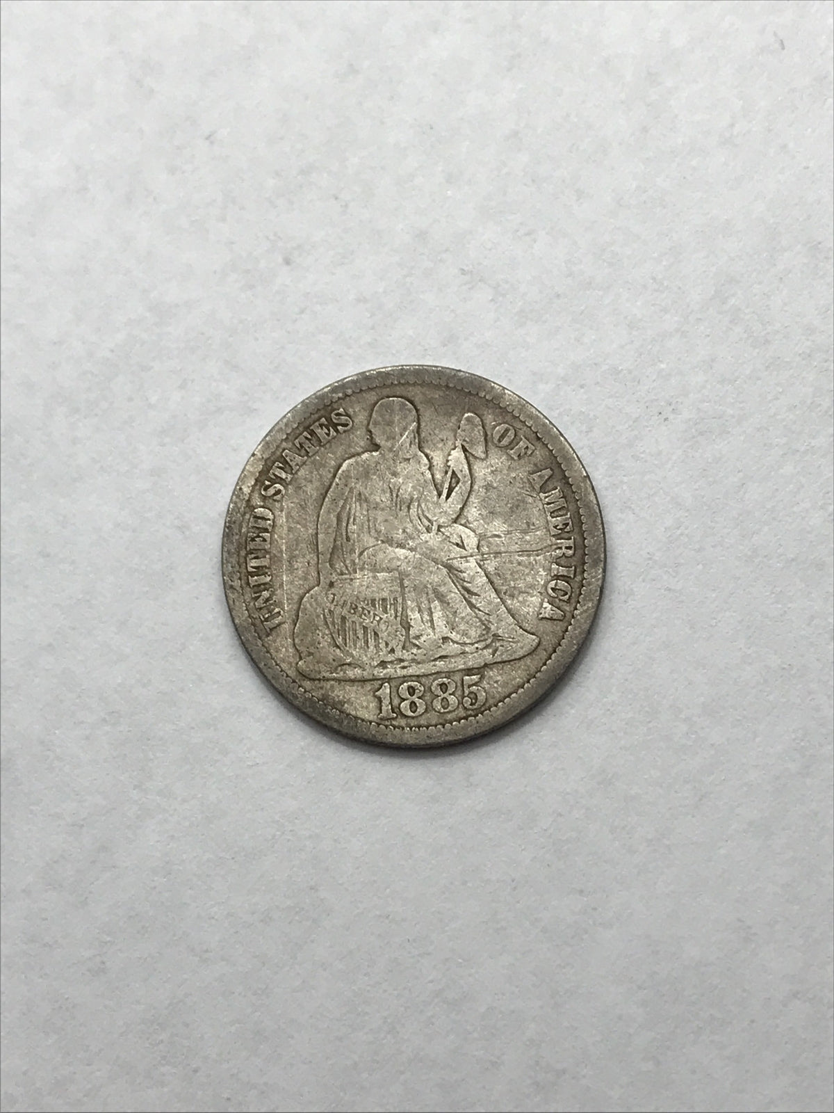 1885 Seated Liberty Dime 10 Cents Silver Coin GGYY