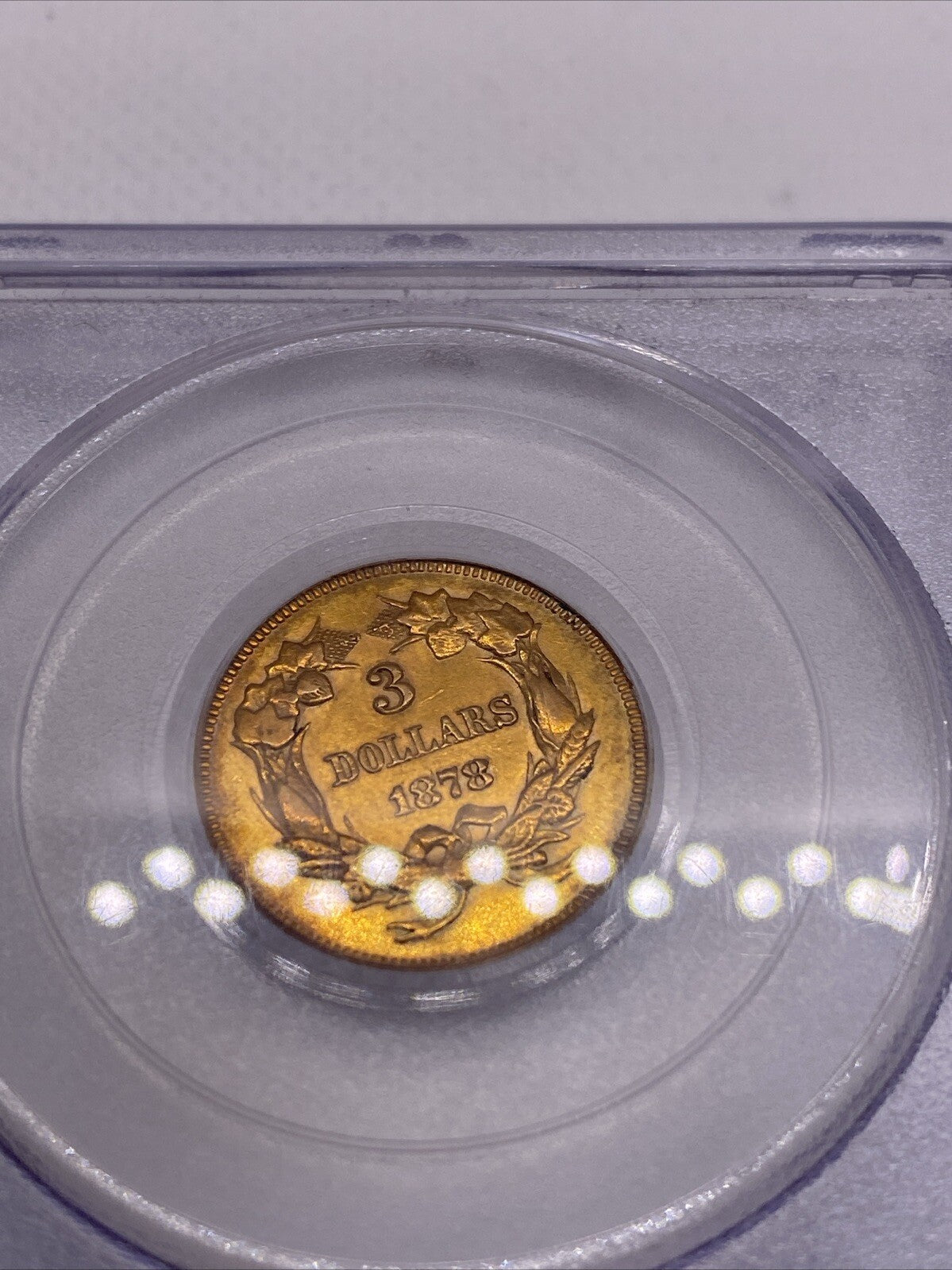 1878 $3 PCGS XF45 Gold Indian Princess Head Three Dollar, Old PCGS Slab +++