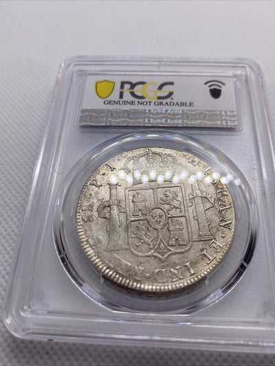 1808 PTS PJ Bolivia 8 Reals Carolus IIII PCGS AU DETAILS Silver Coin #7960