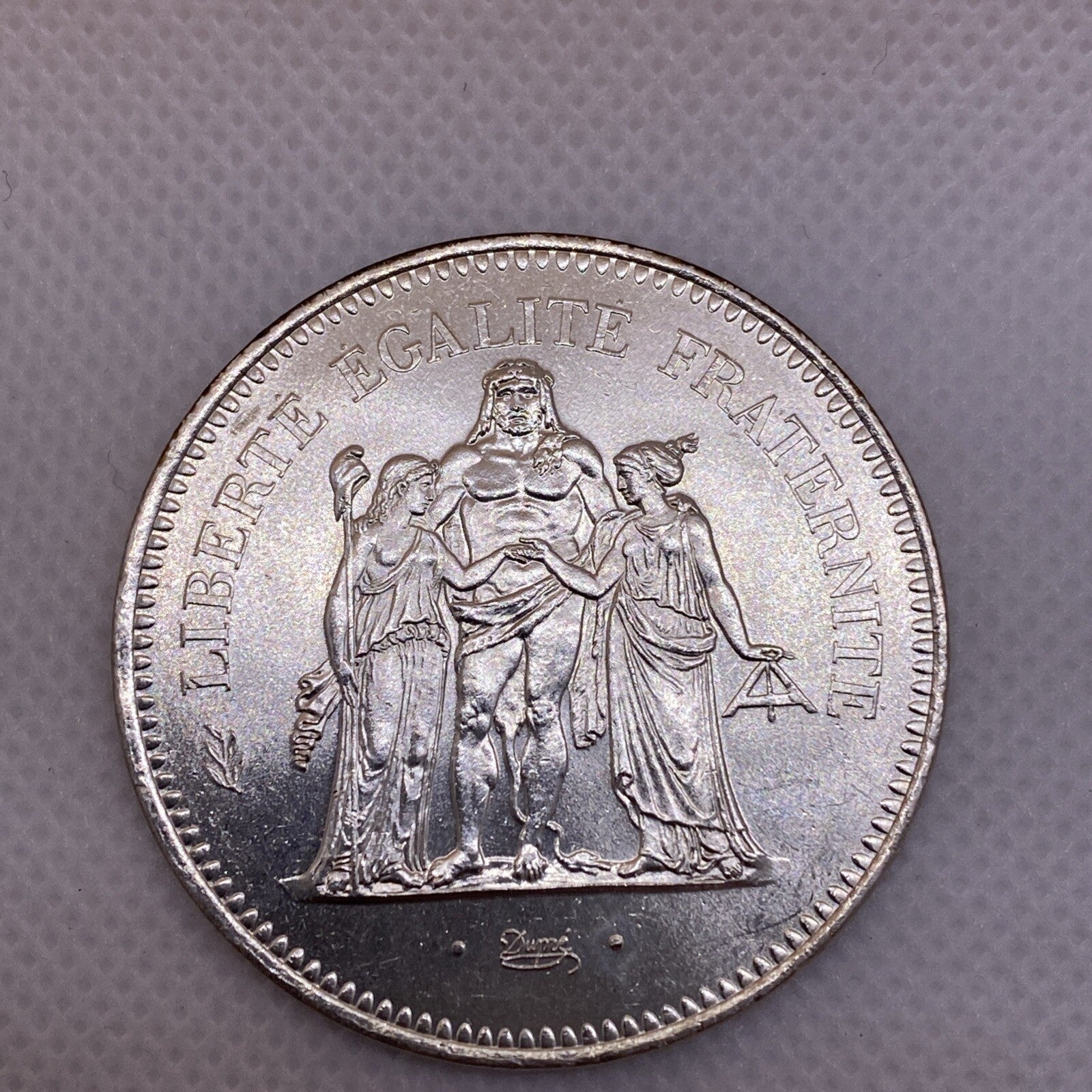 1976 France 50 Francs Silver Coin 50 Fr. Uncirculated Silver Coin #1287-10