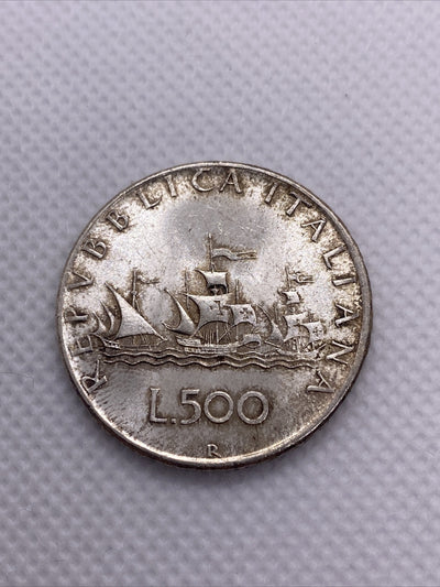 500 Lire L500 Republic REPVBBLICA ITALIANA R Italy Silver Coin