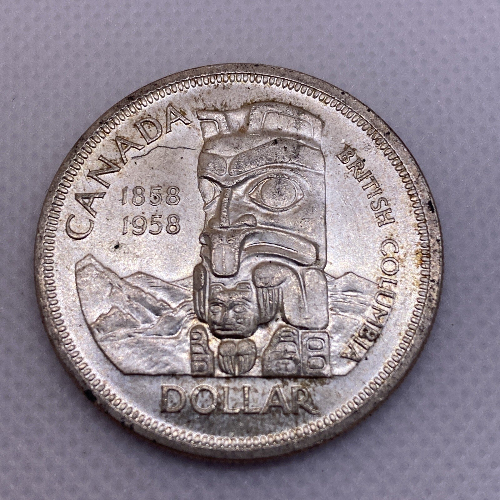 1958 CANADIAN SILVER DOLLAR CANADA SILVER COIN #3590-10