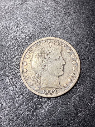 1899 Barber Half Dollar Silver 50C Fine Silver Half Dollar Coin #9927-10