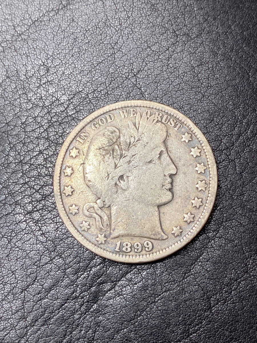 1899 Barber Half Dollar Silver 50C Fine Silver Half Dollar Coin #9927-10