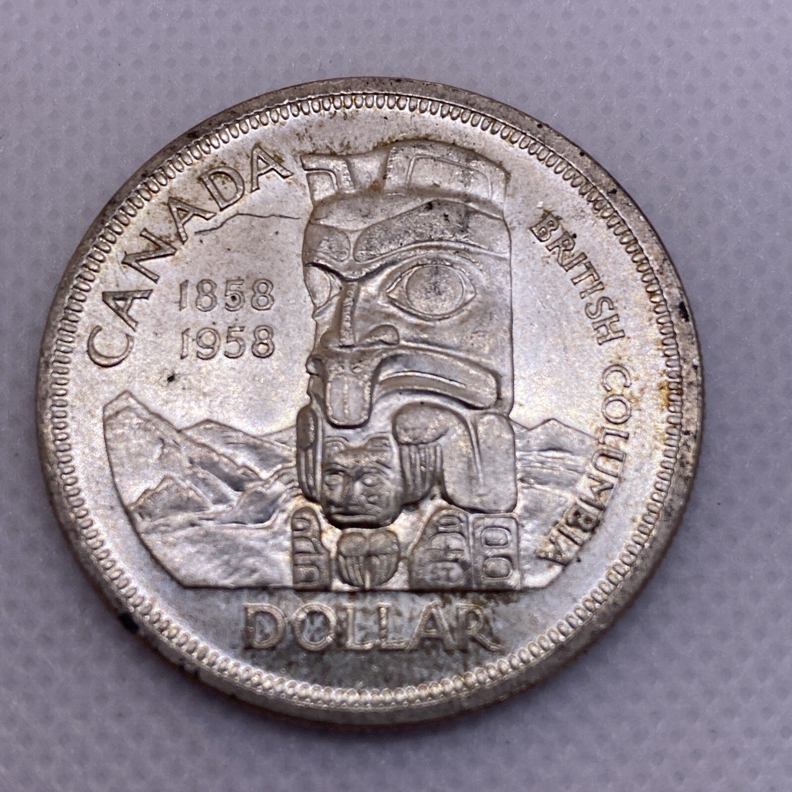 1958 CANADIAN SILVER DOLLAR CANADA SILVER COIN #3590-10