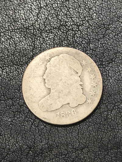 1836 Capped Bust Dime Silver Coin JR-1 R-3 Fancy 8 RARE #27890