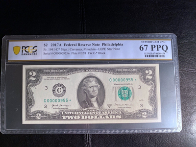 2017  $2 Star Notes 1941-C* PCGS Two 67 PPQ and One 68 PPQ Consecutive 3 * Notes