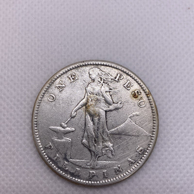 Philippines 1908S One Peso Large Silver Coin #9287-10
