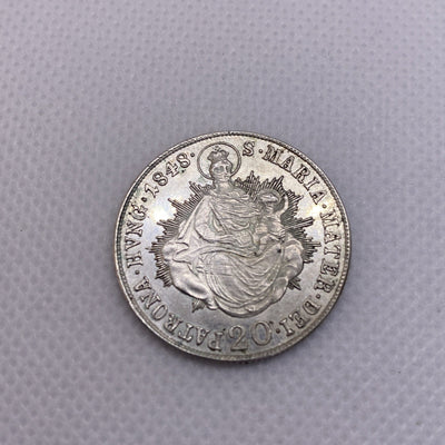 1848 B Hungary 20 Krajczar Silver Coin